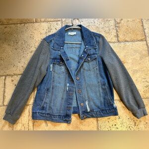Denim Jacket with Gray Sleeves